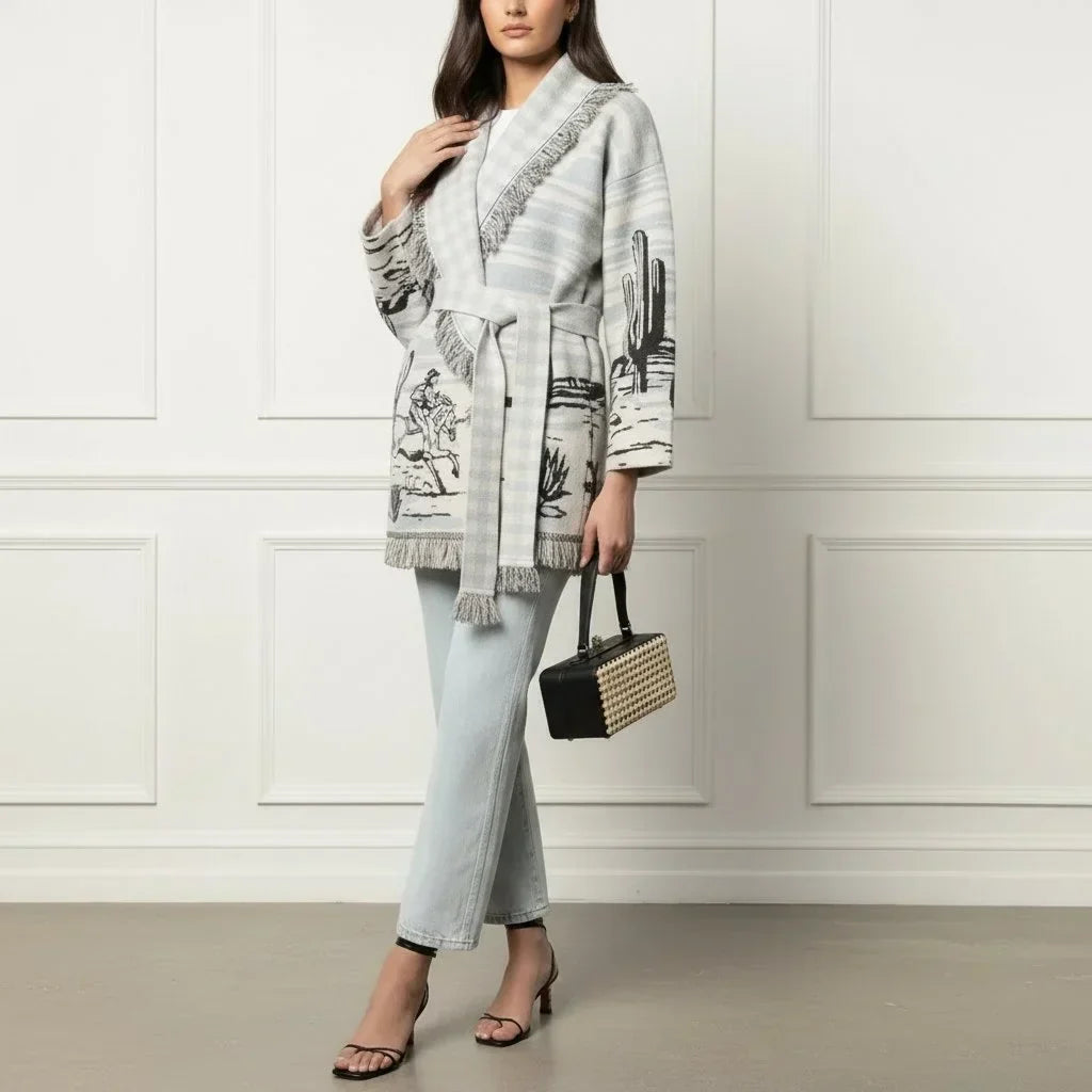 Cowboy Print Cardigan