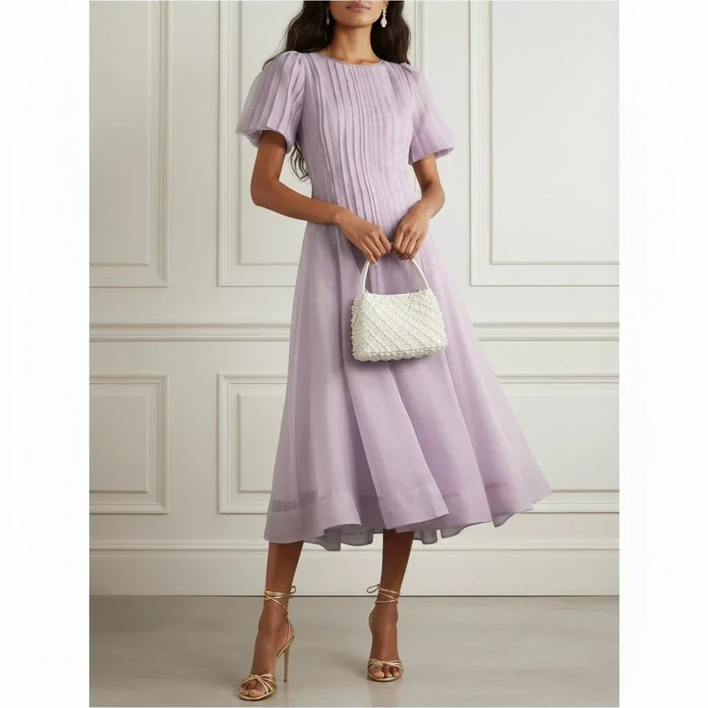 Lavender Pleated Midi