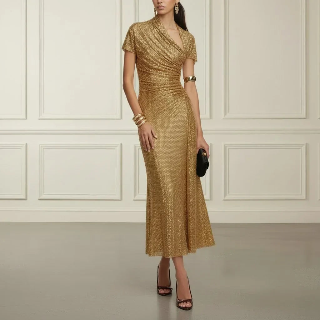Gold Cinched Midi
