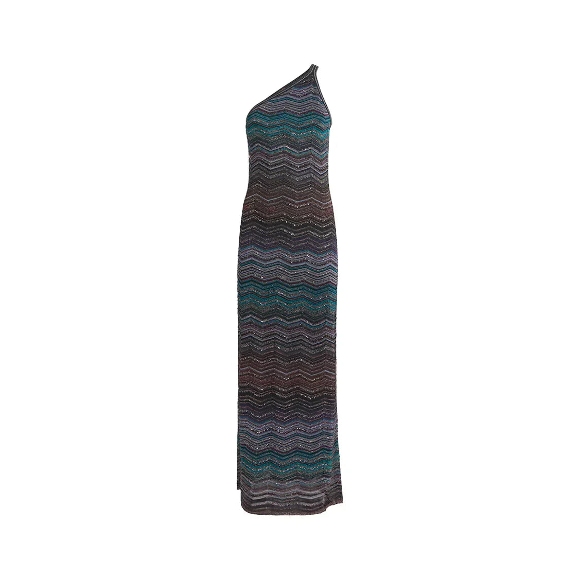 One Shoulder Metallic Knit
