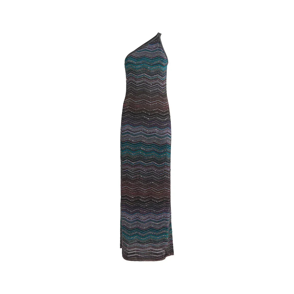 One Shoulder Metallic Knit