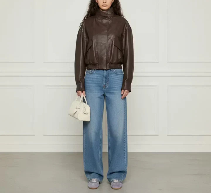 Faux Leather Bomber