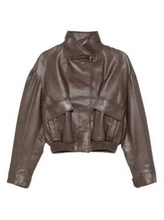 Faux Leather Bomber