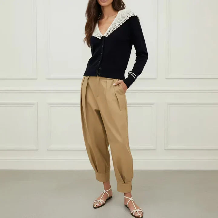 Embroidered Collar Cardigan