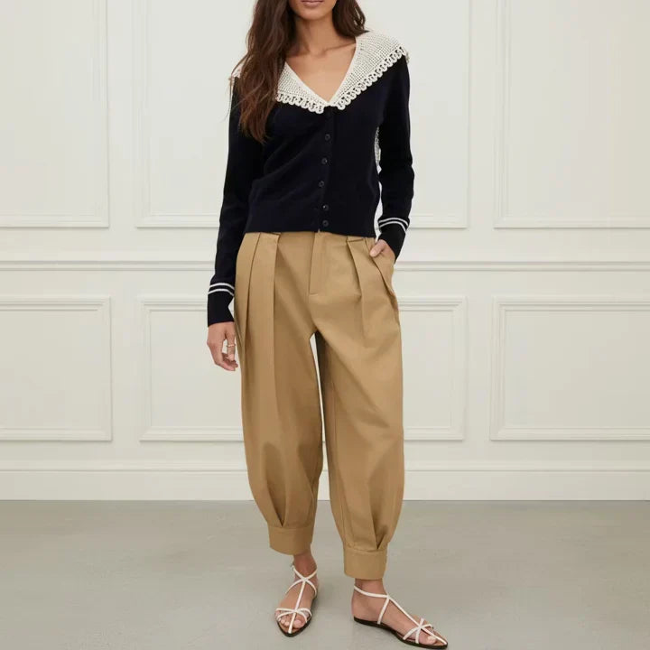 Embroidered Collar Cardigan