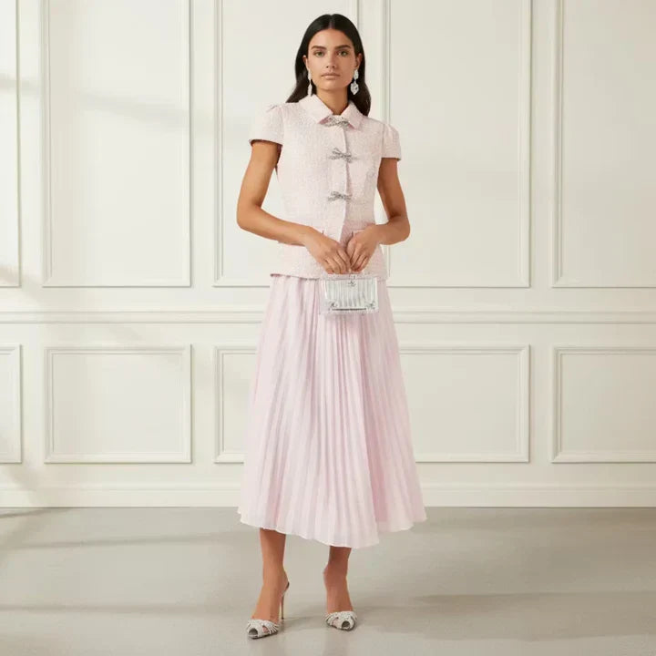 Pink Tweed Midi