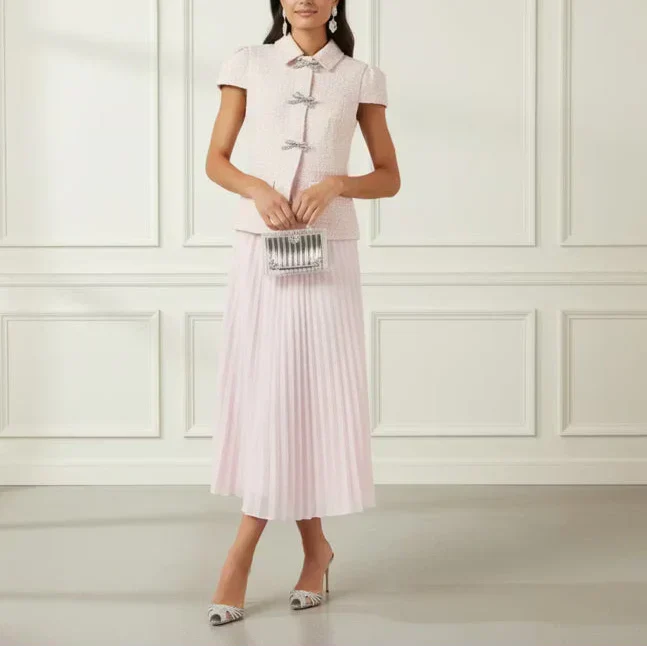 Pink Tweed Midi