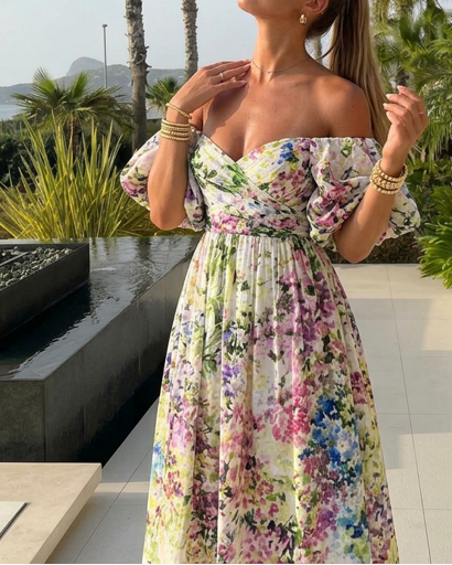 Floral Off Shoulder Midi