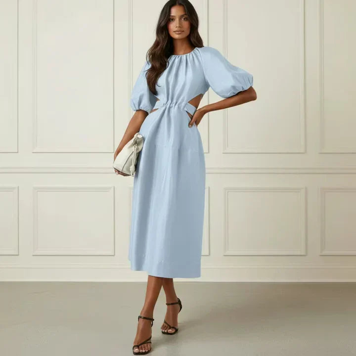 Linen Cut Out Midi