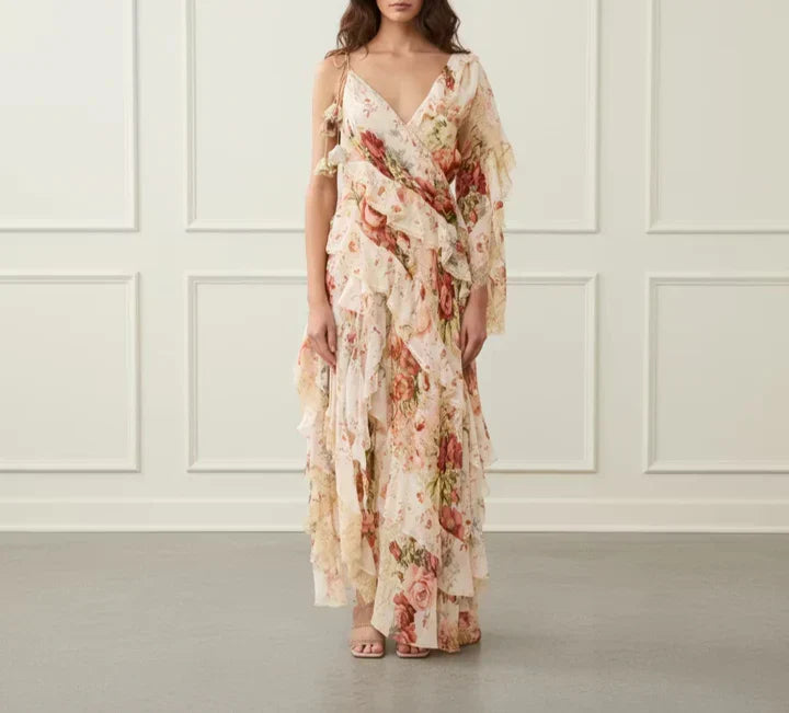 Silk Ruffle Midi