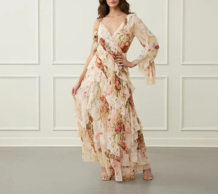 Silk Ruffle Midi