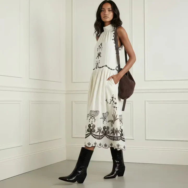 Cotton Embroidered Midi