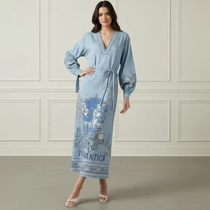 Linen Print Midi