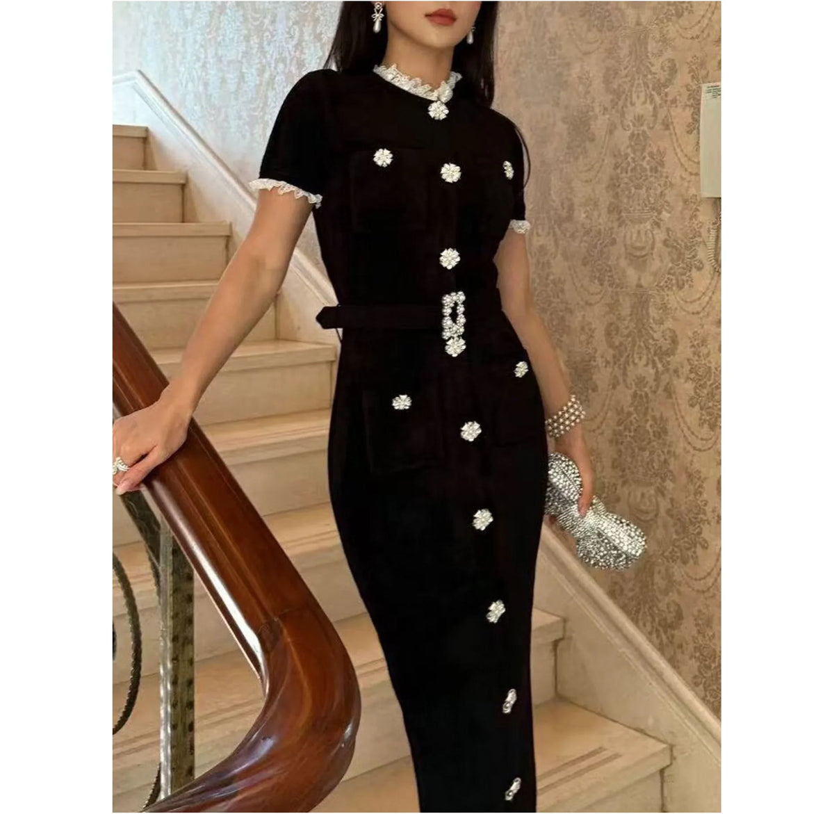 Chenille Belted Midi