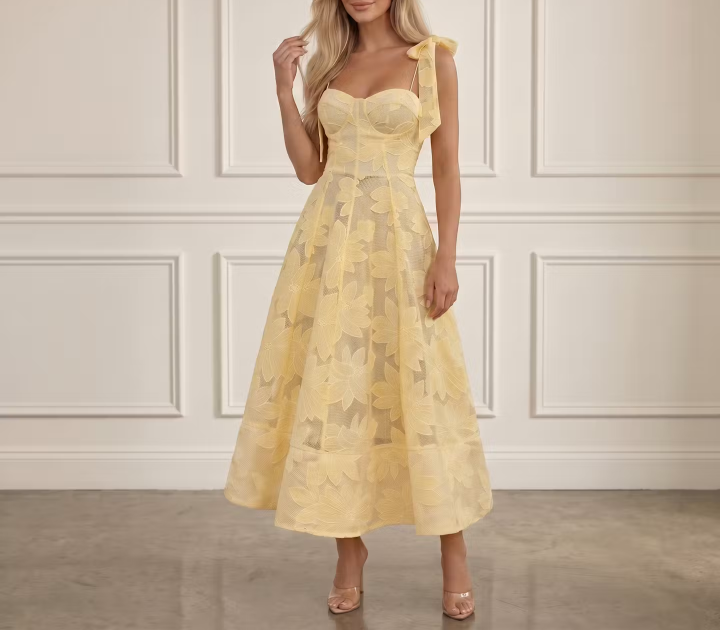 Floral Applique Midi