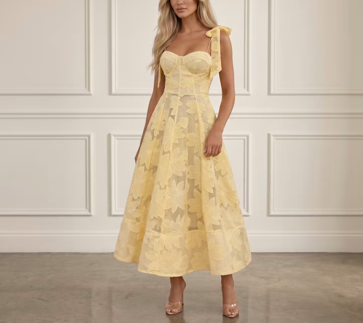 Floral Applique Midi