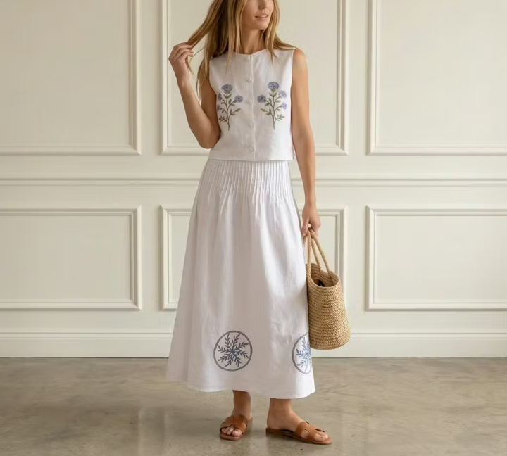 Embroidered Vest Top