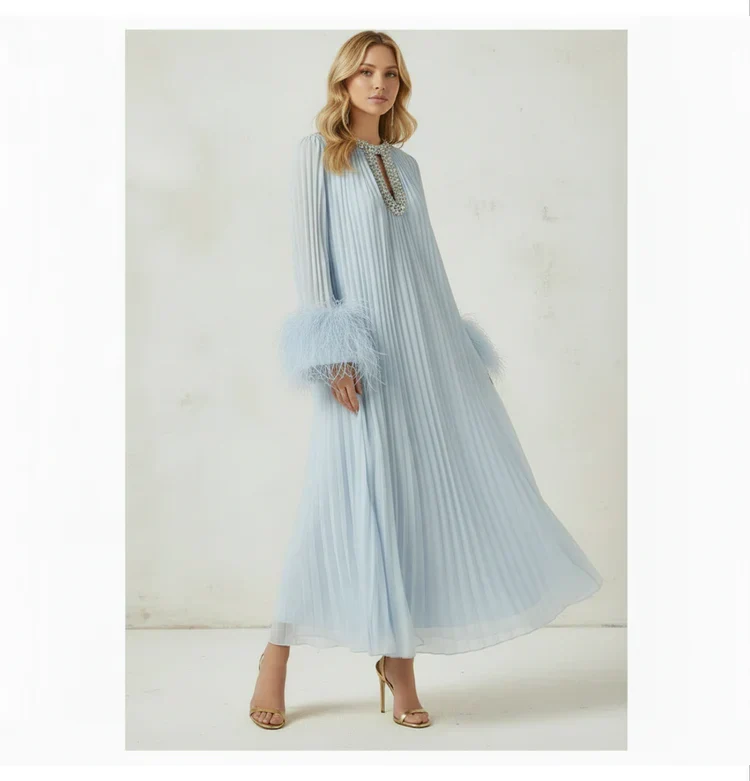 Feather Detail Midi
