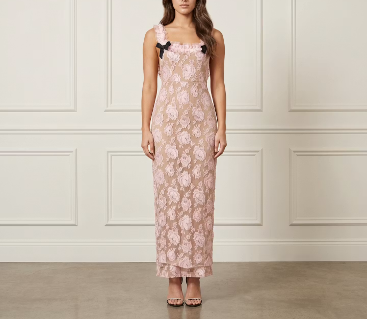 Bow Detail Lace Midi