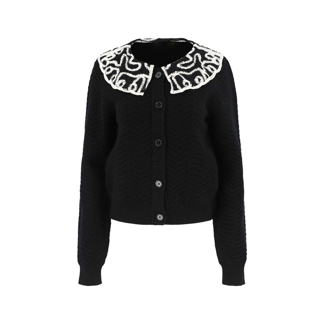 Embroidered Collar Cardigan
