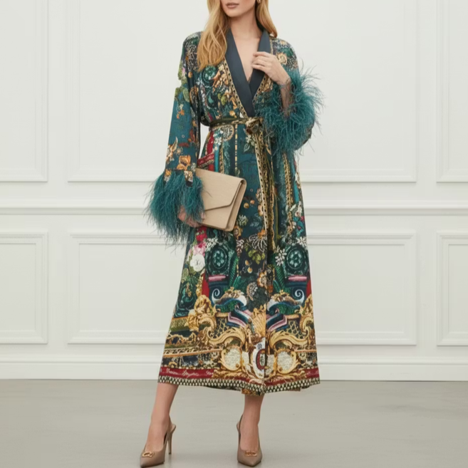Embroidered Beaded Robe