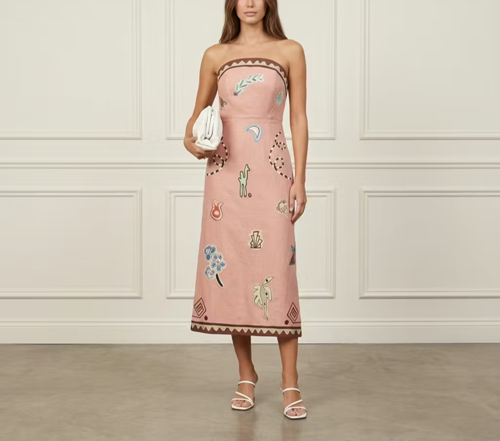 Linen Print Midi