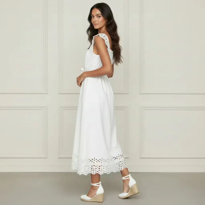 Eyelet Cotton Midi