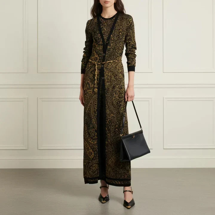 Metallic Jacquard Cardigan