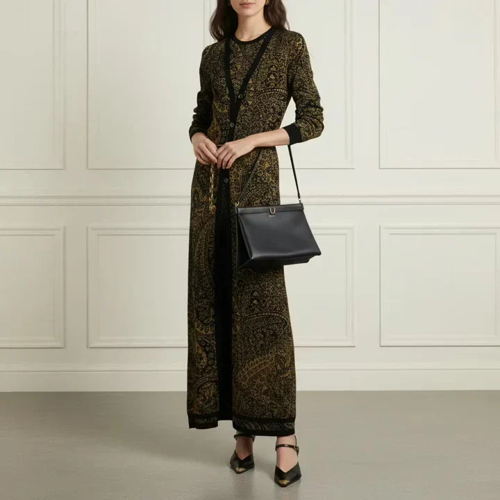 Metallic Jacquard Cardigan