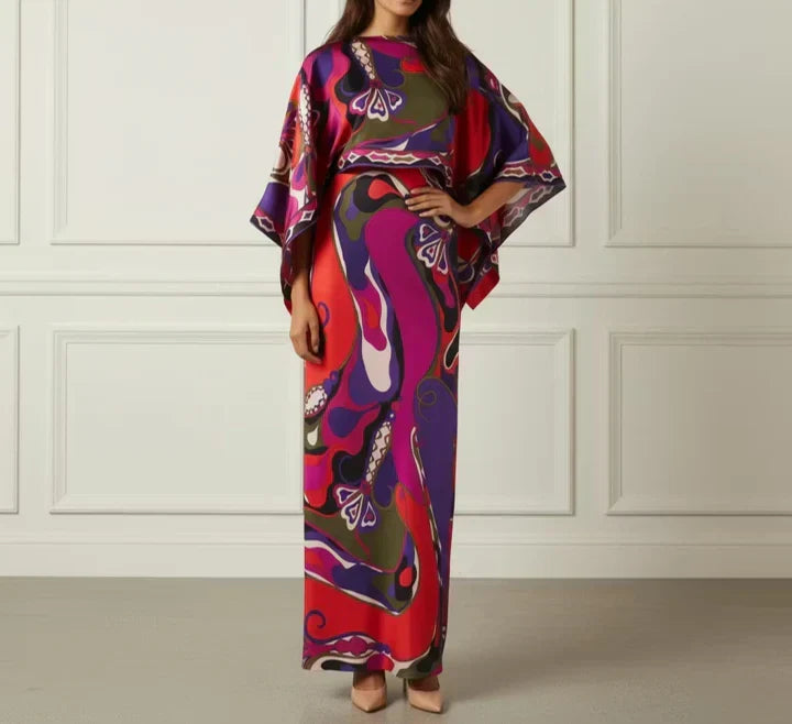 Silk Print Cape / Dress