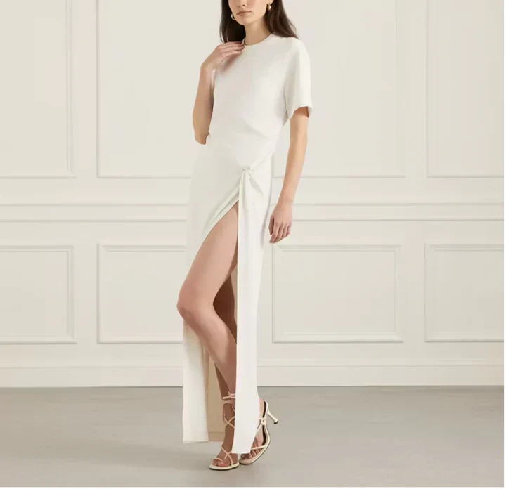 Cream Split Midi