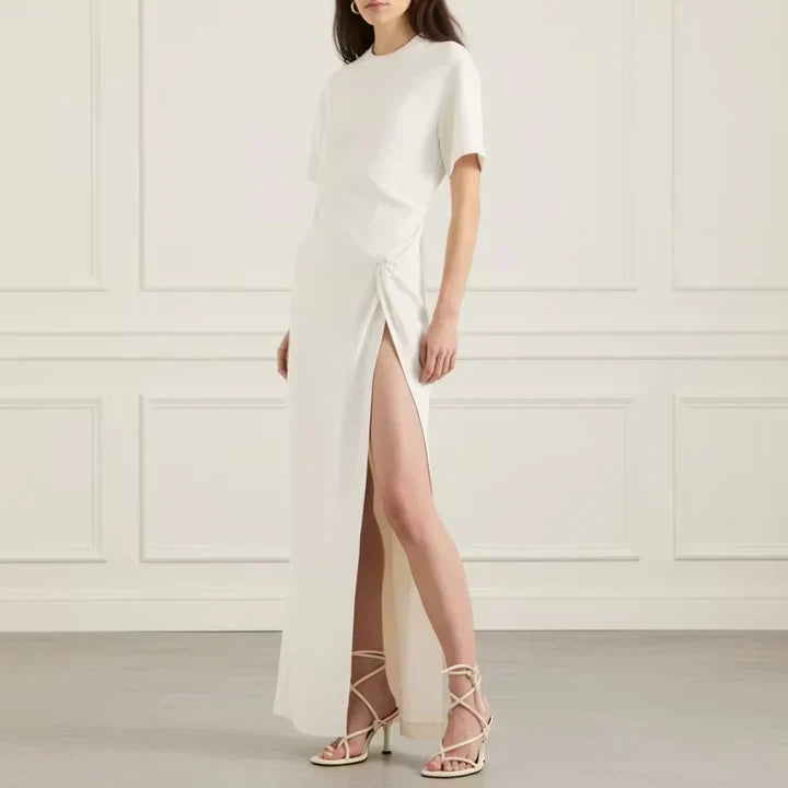 Cream Split Midi
