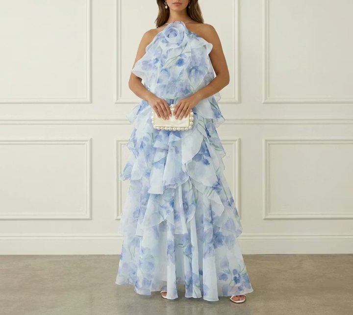 Ruffle Organza Maxi