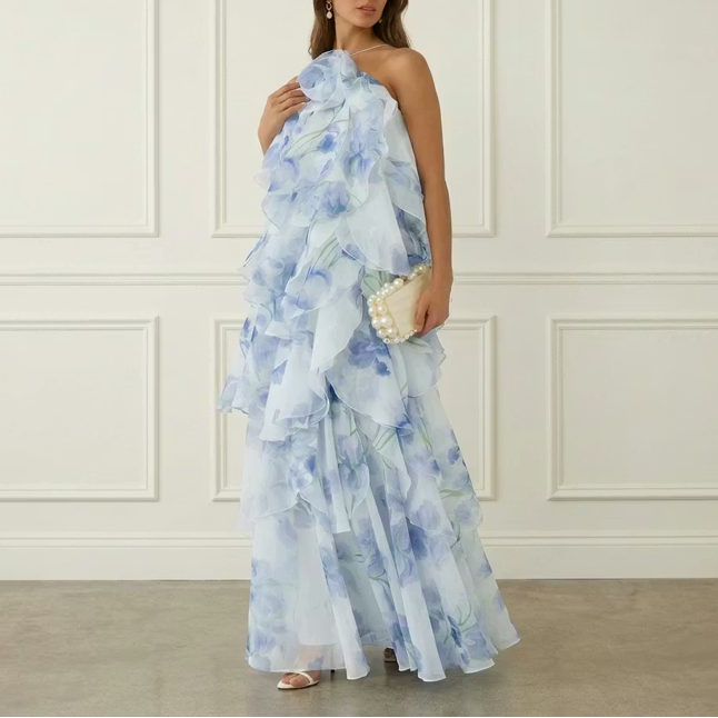 Ruffle Organza Maxi