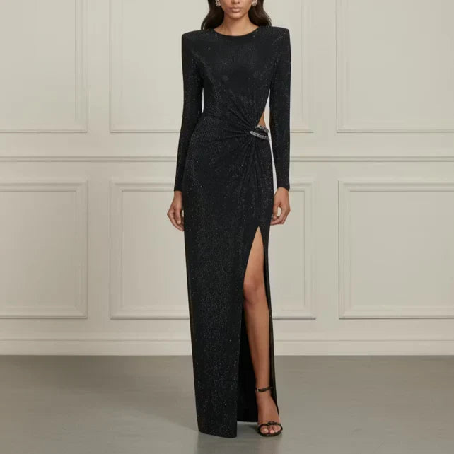 Rhinestone Cutout Dress