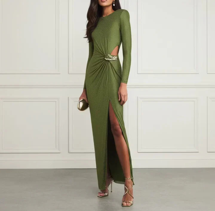 Rhinestone Cutout Dress