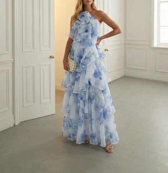 Ruffle Organza Maxi