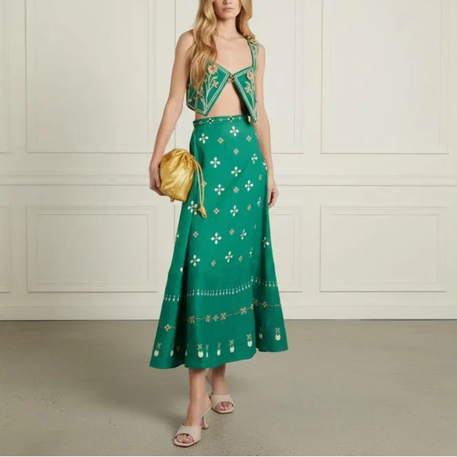 Embroidered Maxi Set