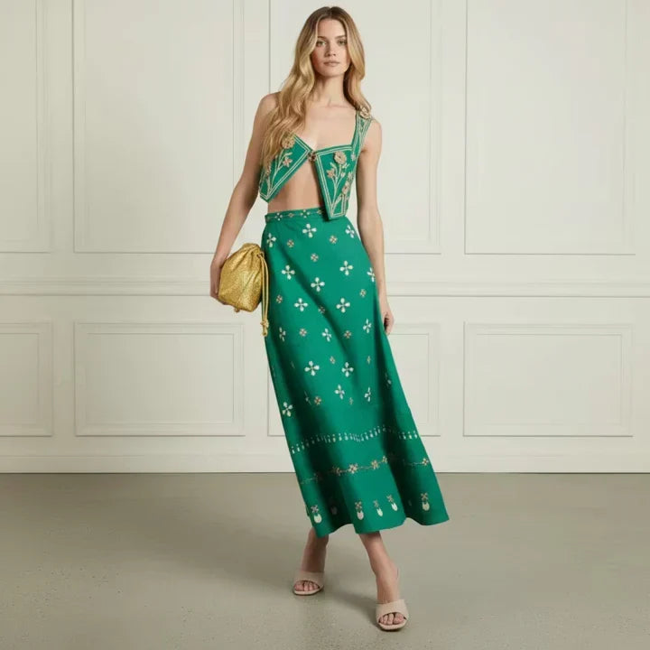 Embroidered Maxi Set