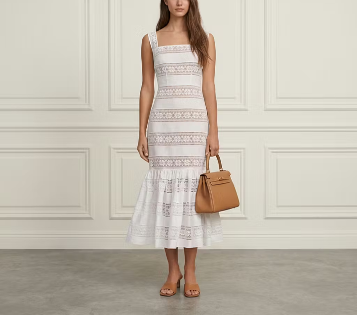 Embroidered Lace Midi