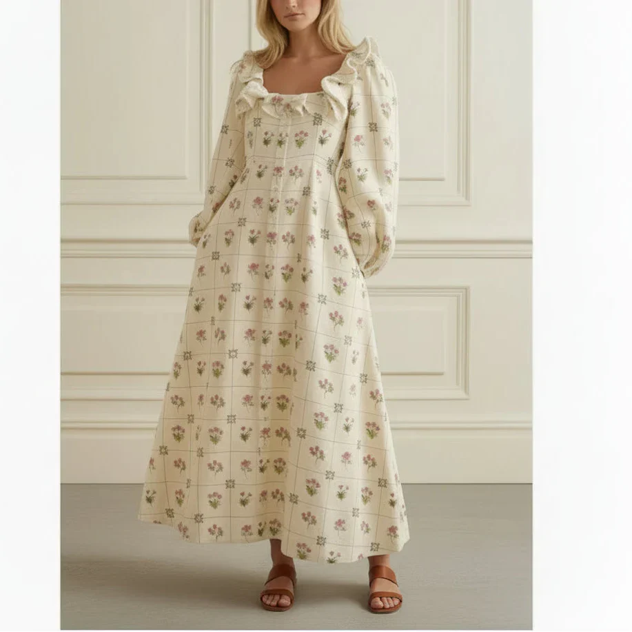 Linen Scallop Dress