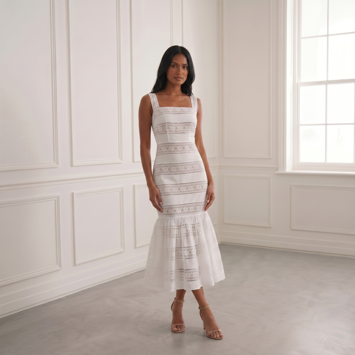 Peplum Lace Midi