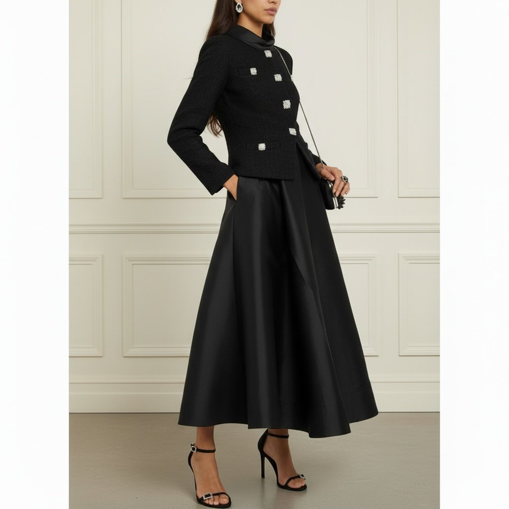 Taffeta Tweed Midi