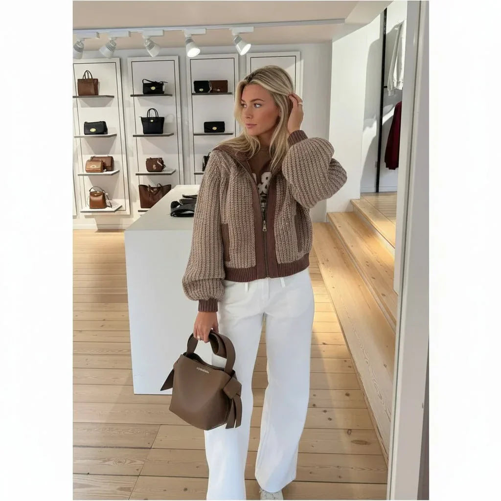 Ribbed Collared Jacket
