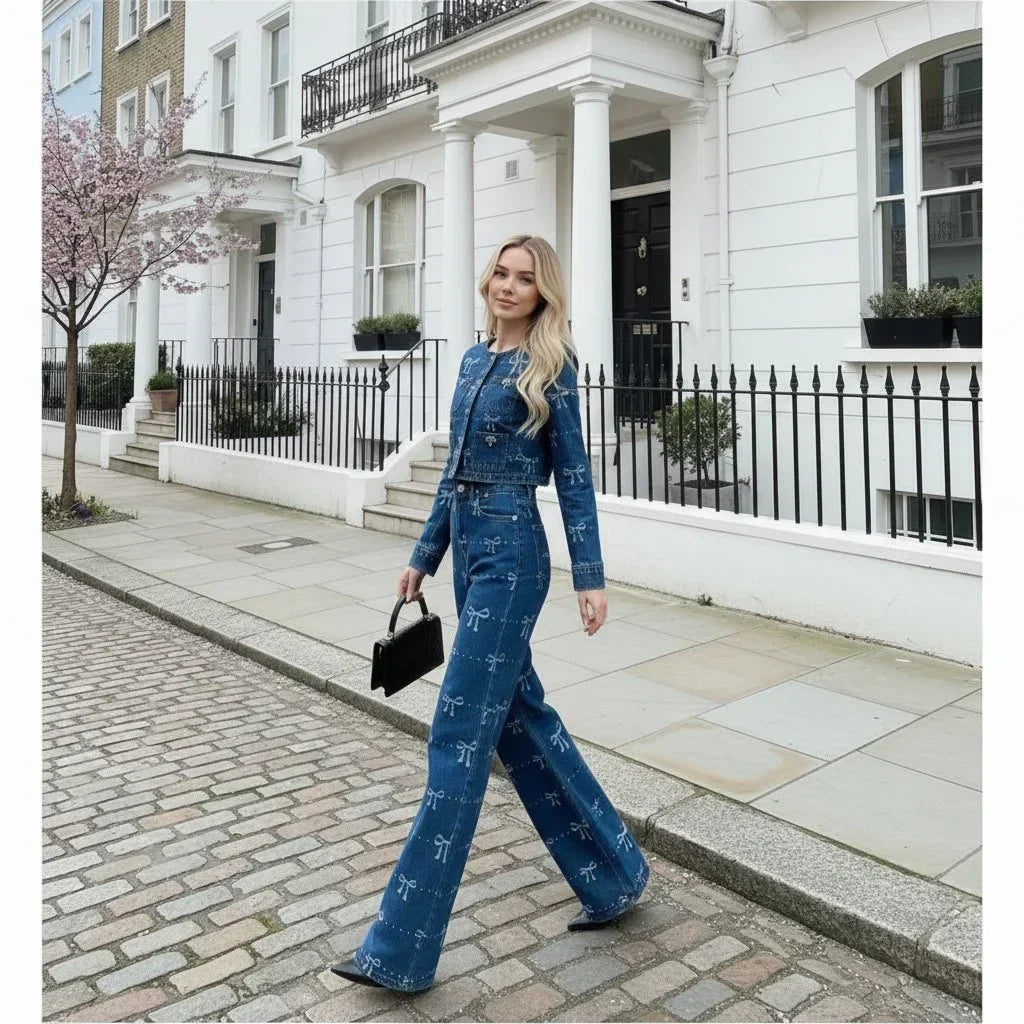Denim Bow Set