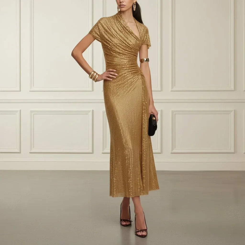 Gold Cinched Midi