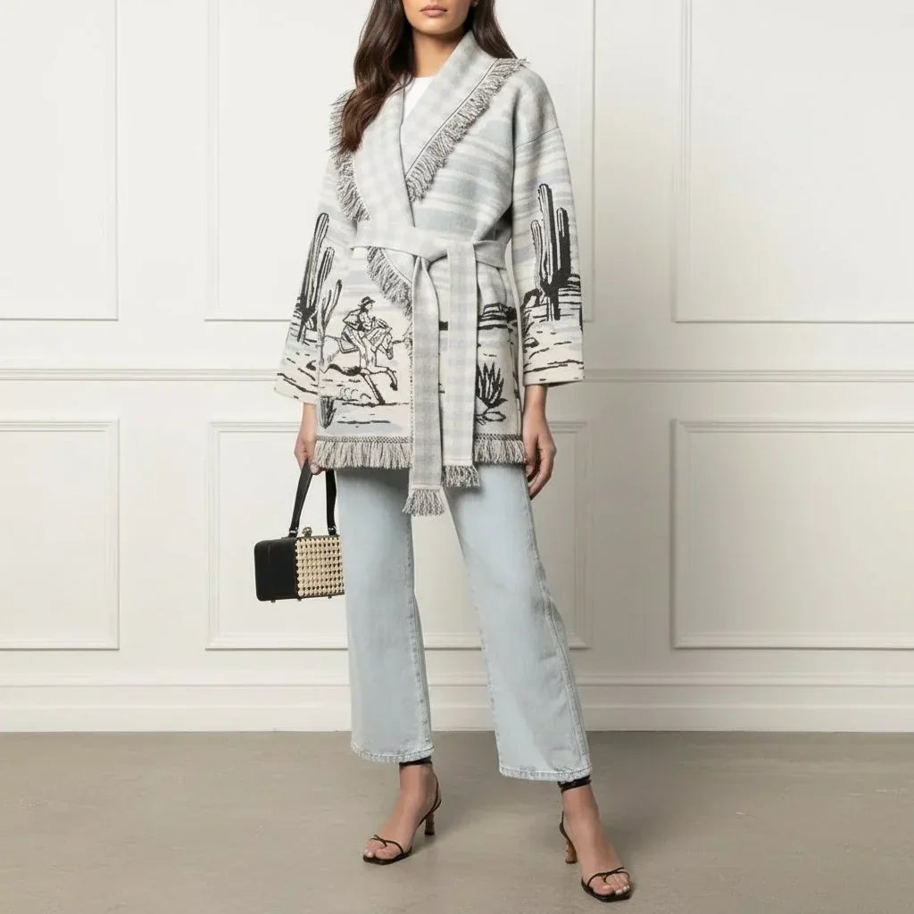 Cowboy Print Cardigan