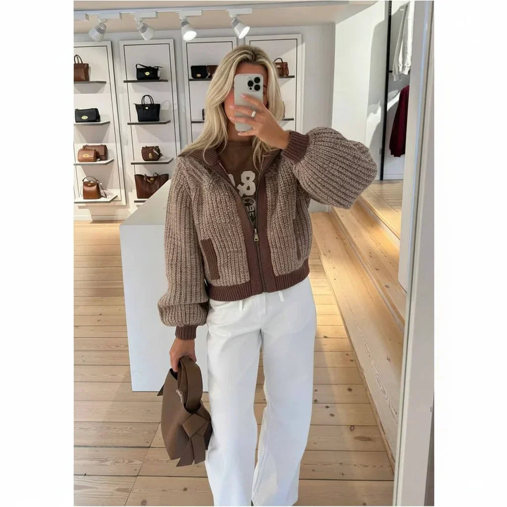 Ribbed Collared Jacket