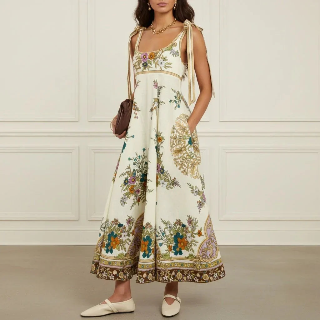 Linen Printed Midi