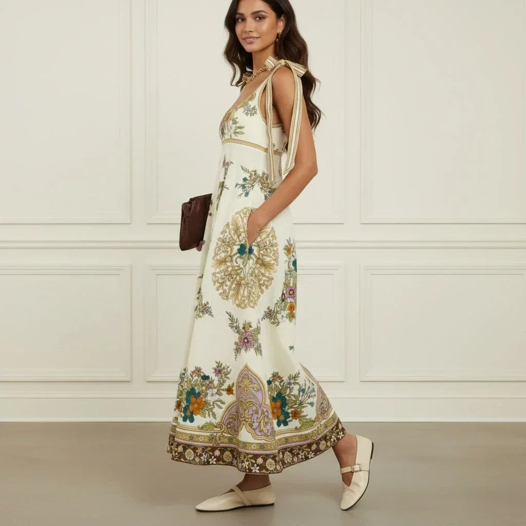 Linen Printed Midi